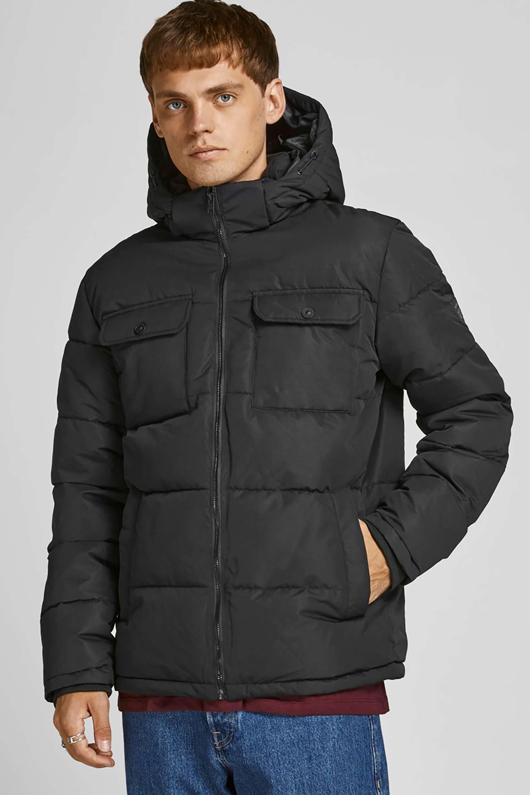 jack and jones pocket padded jacket - mens - black - size: small