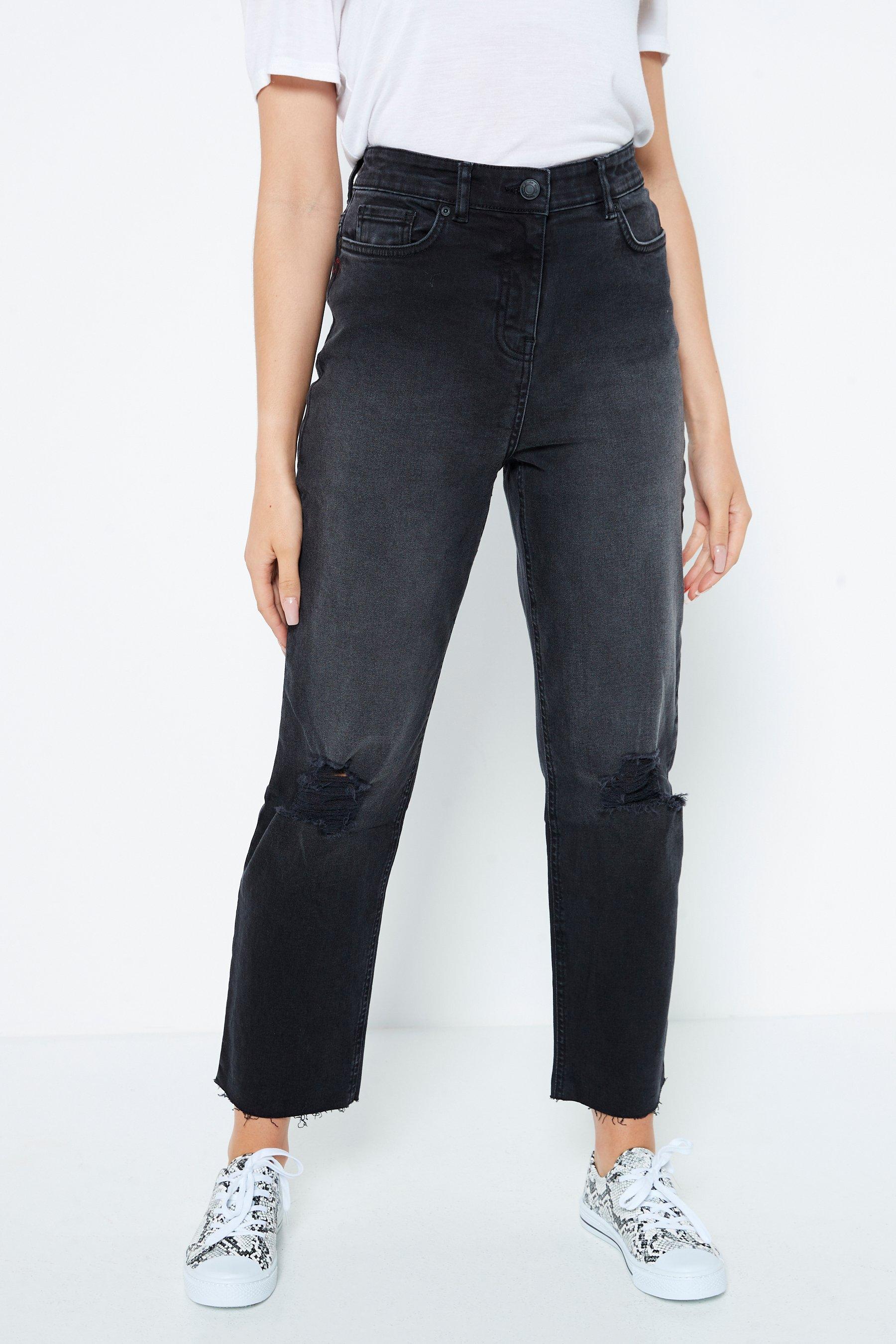 ripped black mom jeans womens