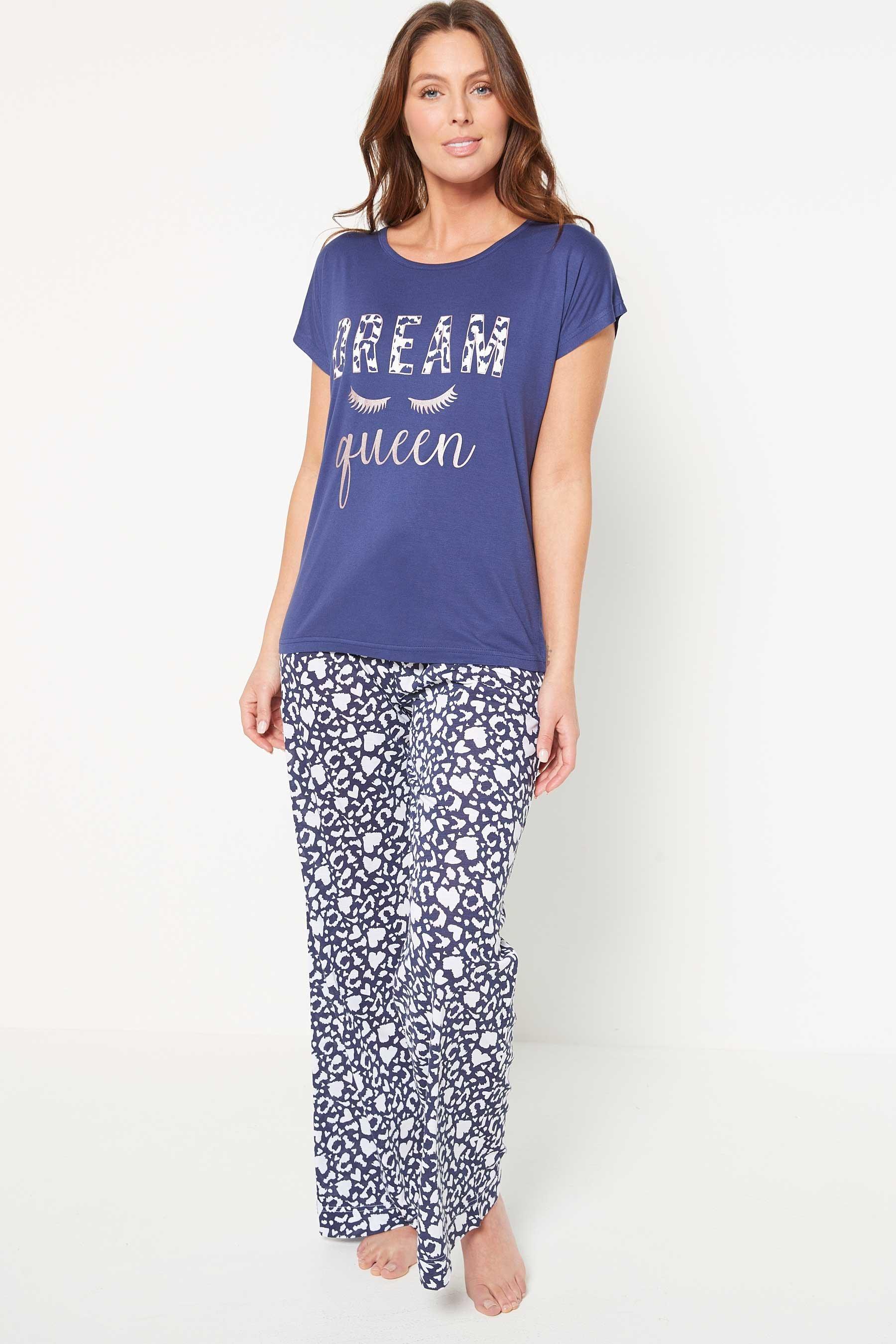 Navy Dream Queen Wide Leg Pyjamas | Studio