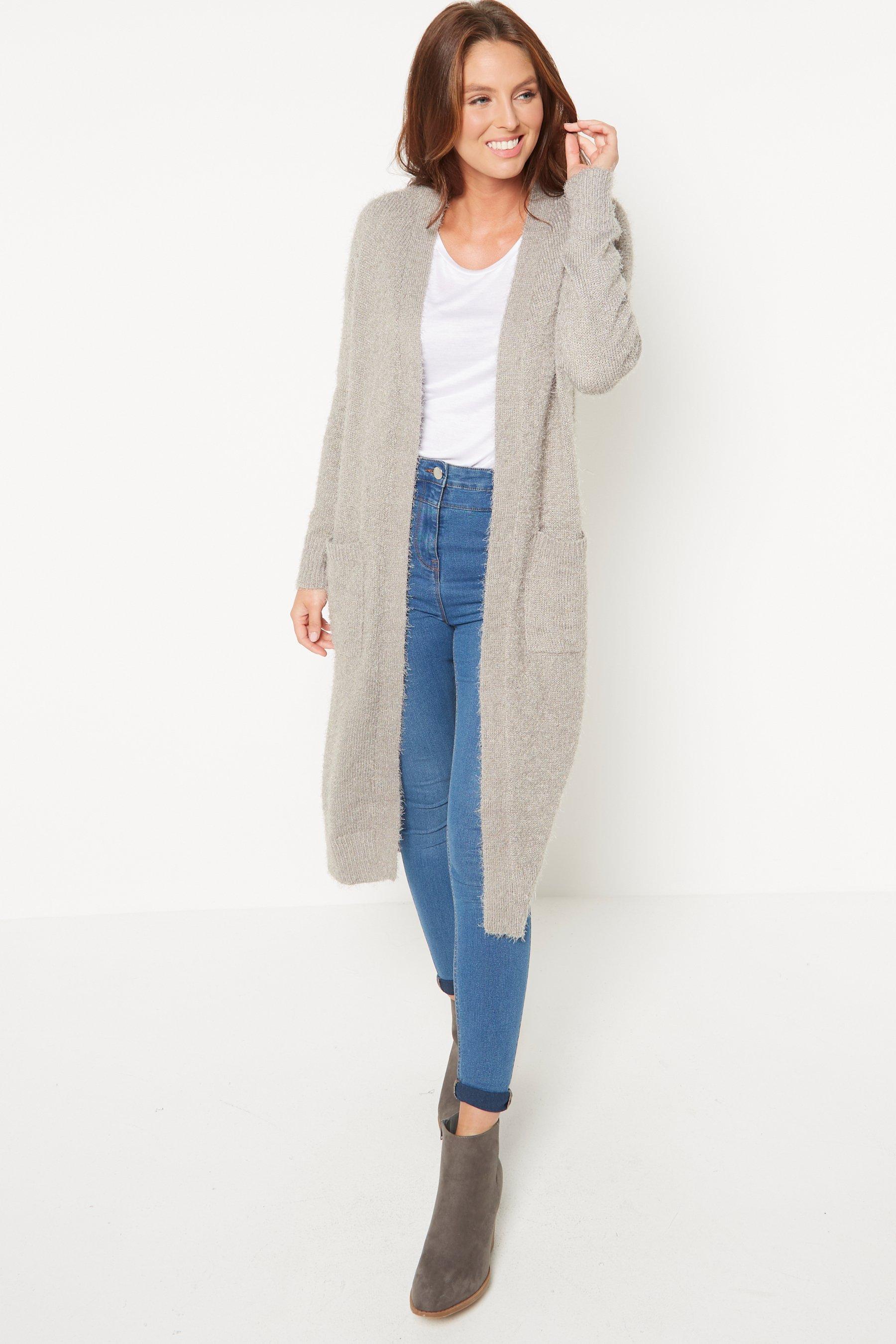 stone longline cardigan