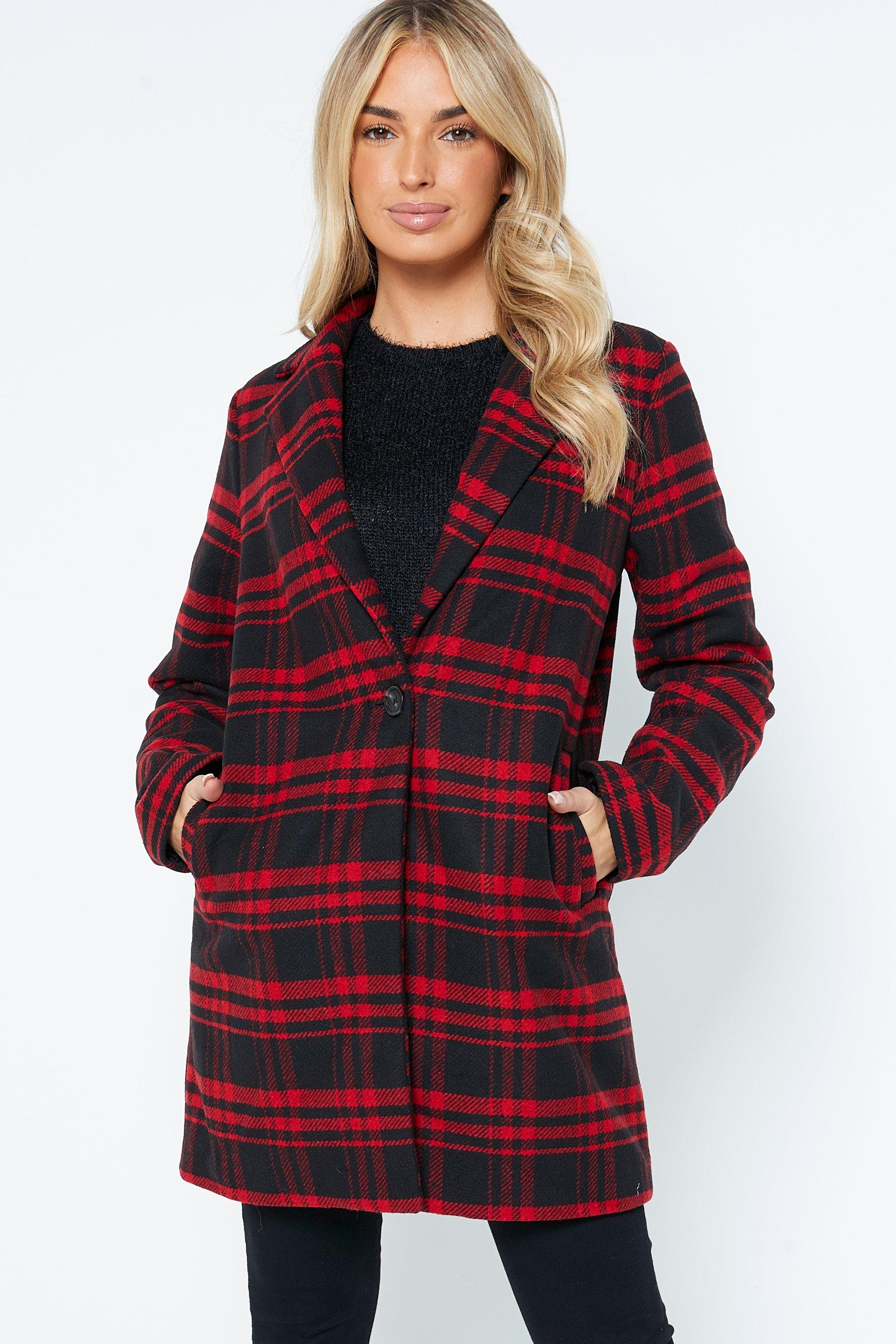 red tartan coats