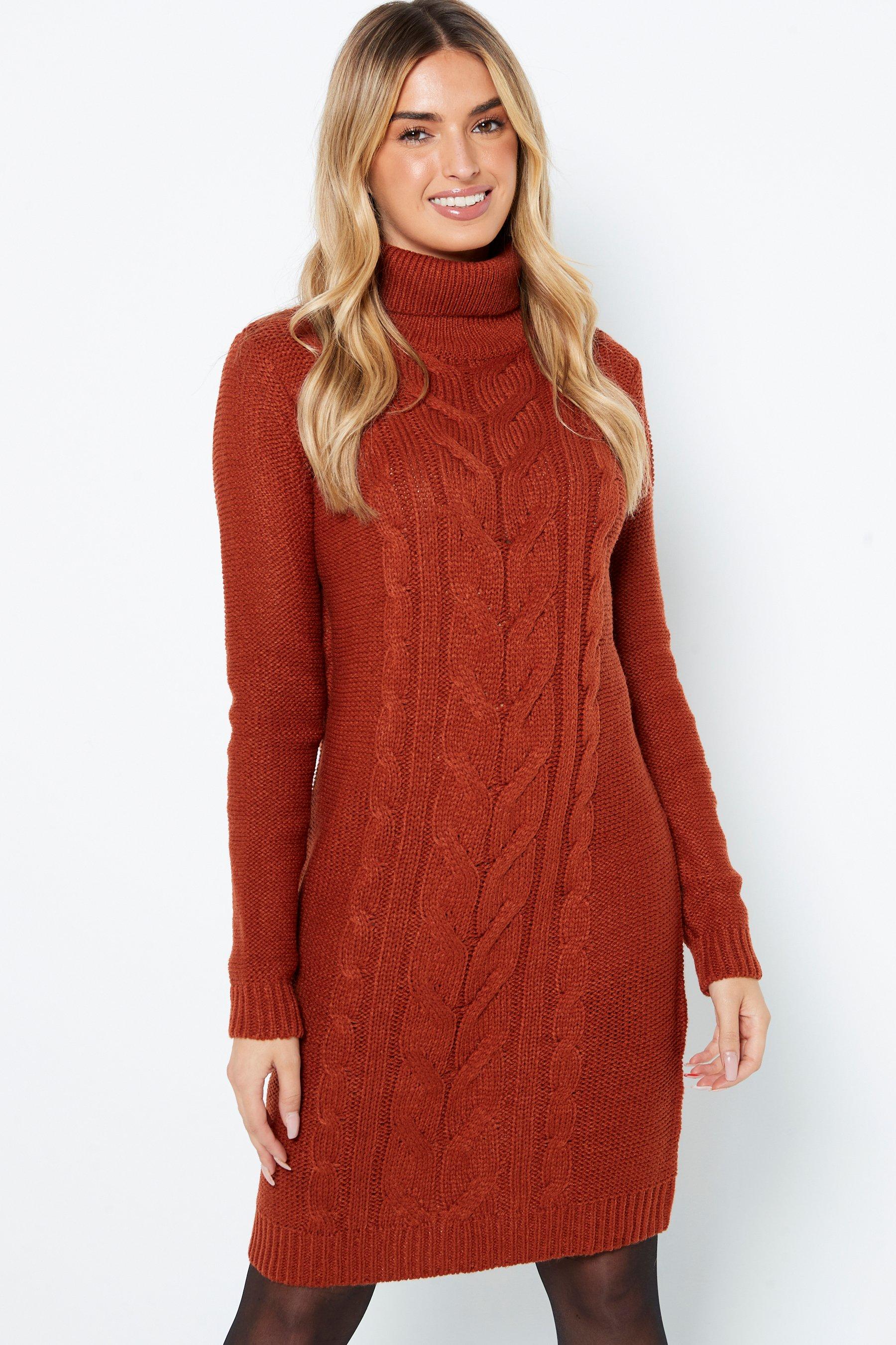 red knit jumper dress