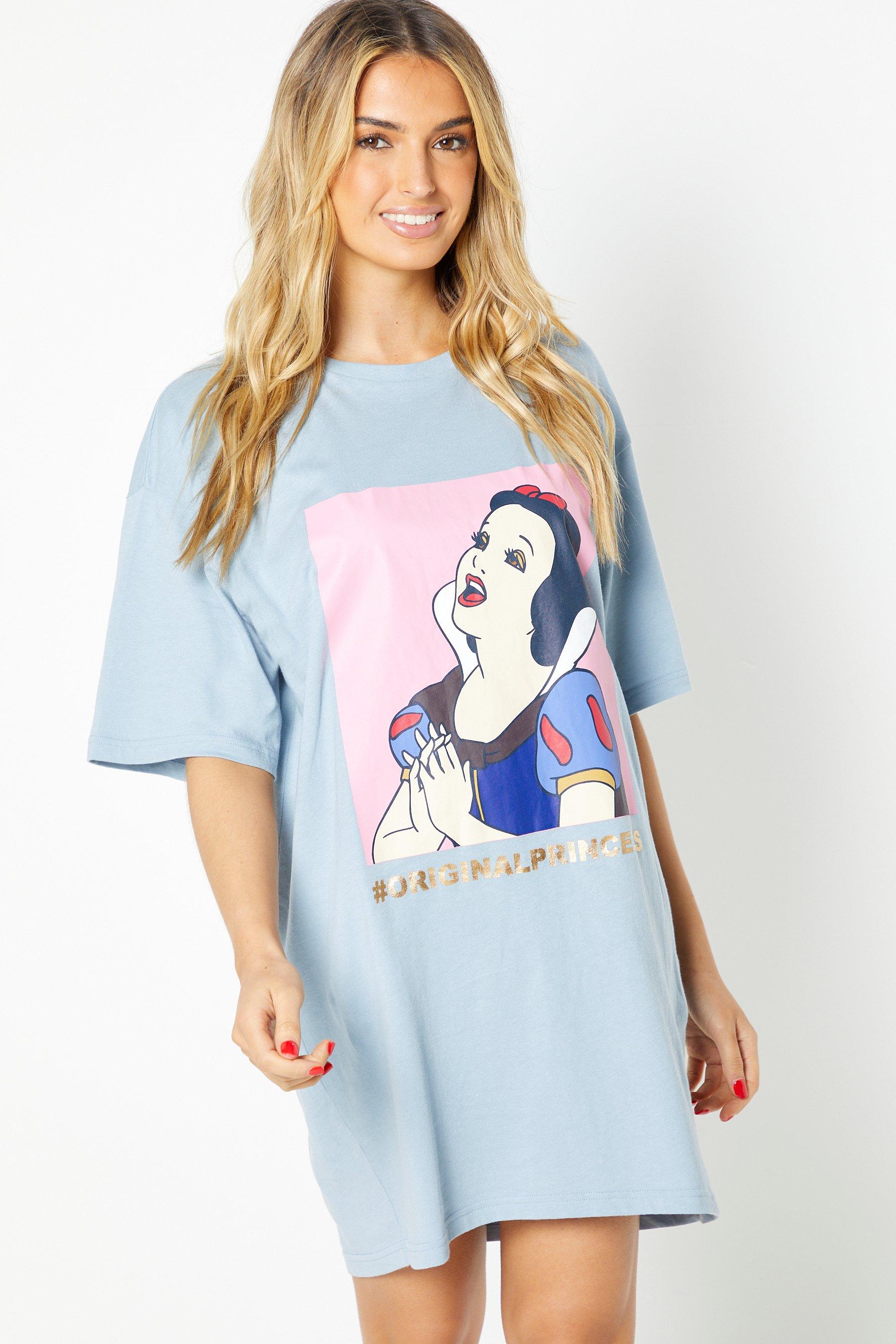 disney snow white t-shirt dress - womens - blue - size: 8/10