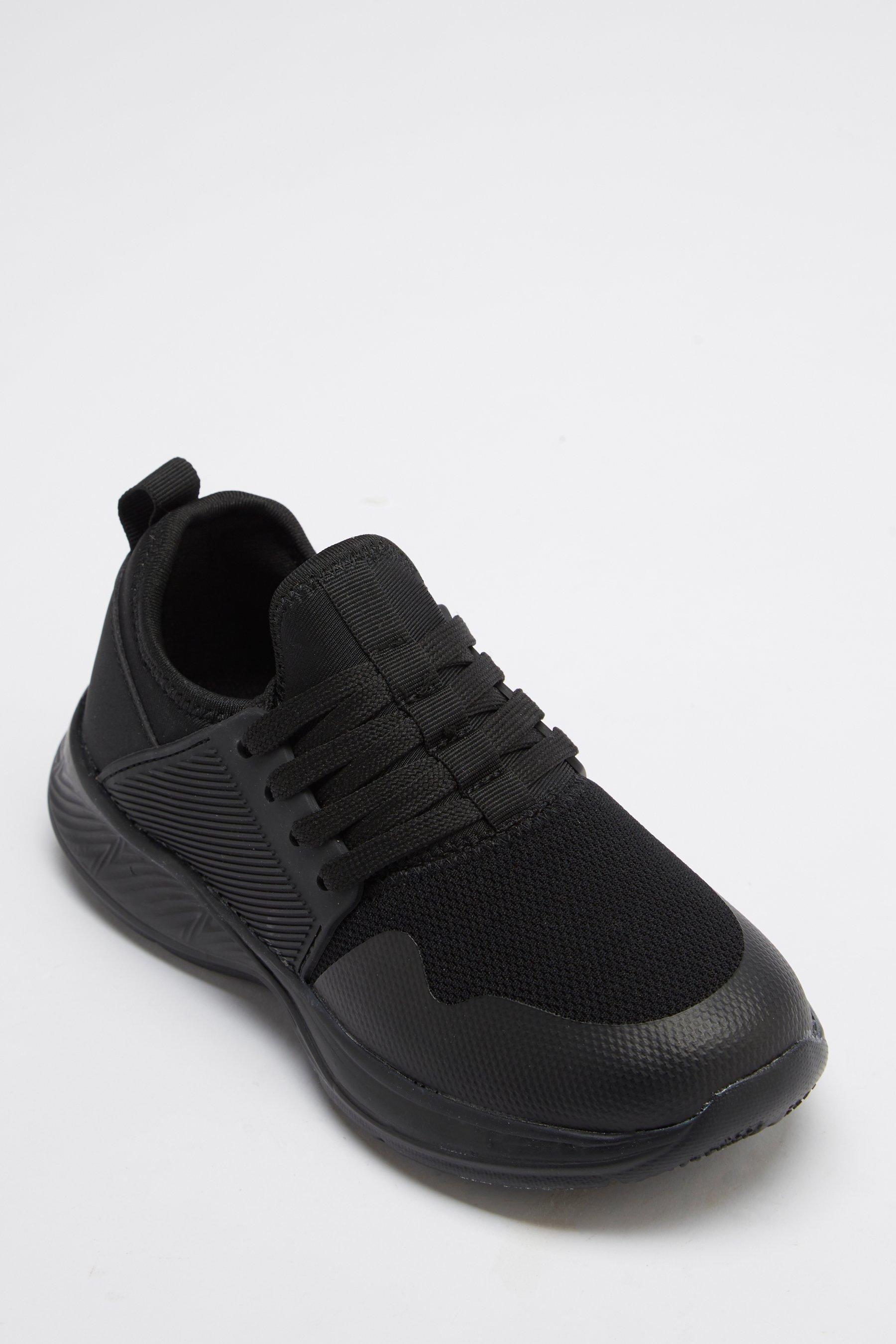 black elasticated trainers