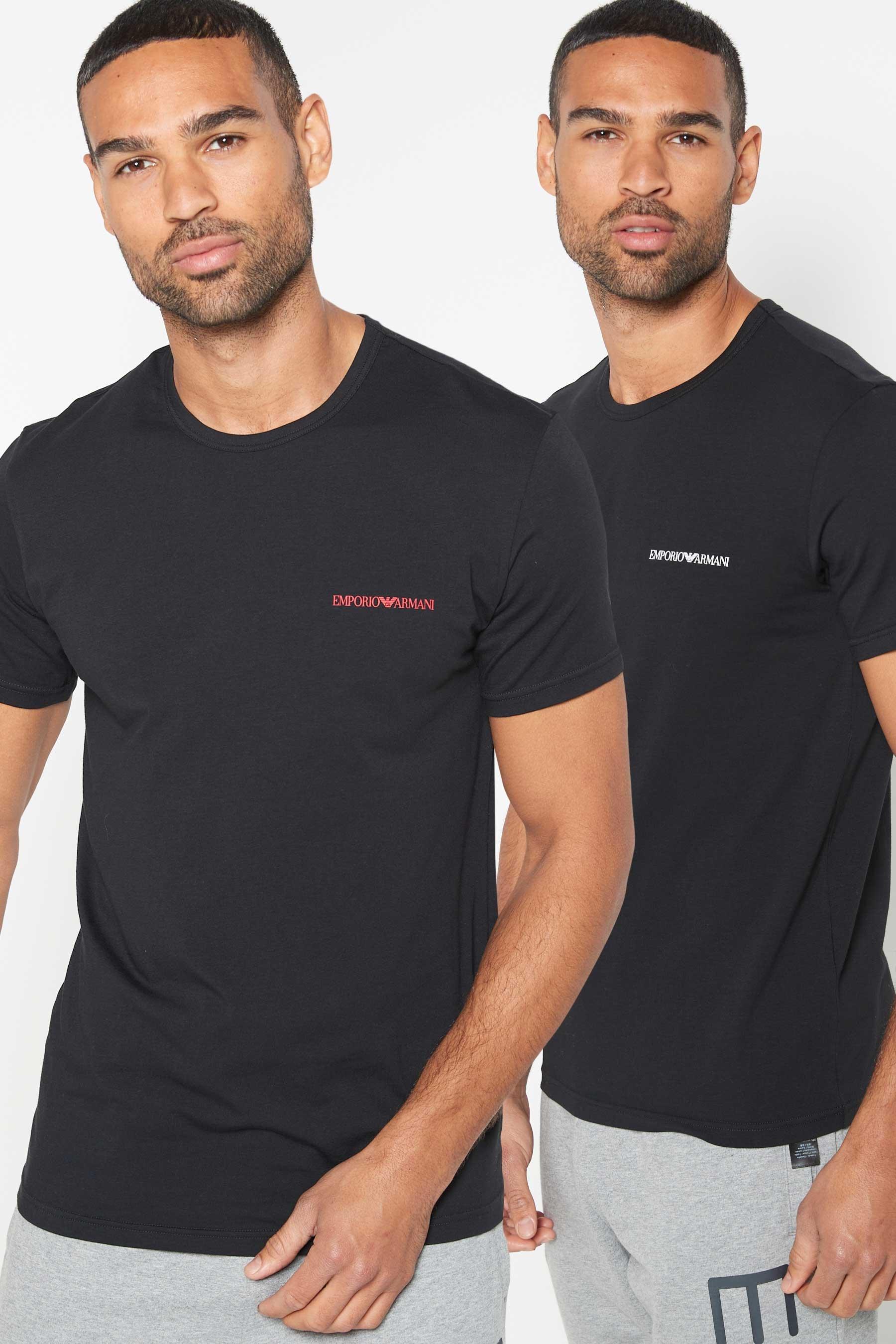 Emporio Armani Pack of 2 Black T-Shirts | Studio