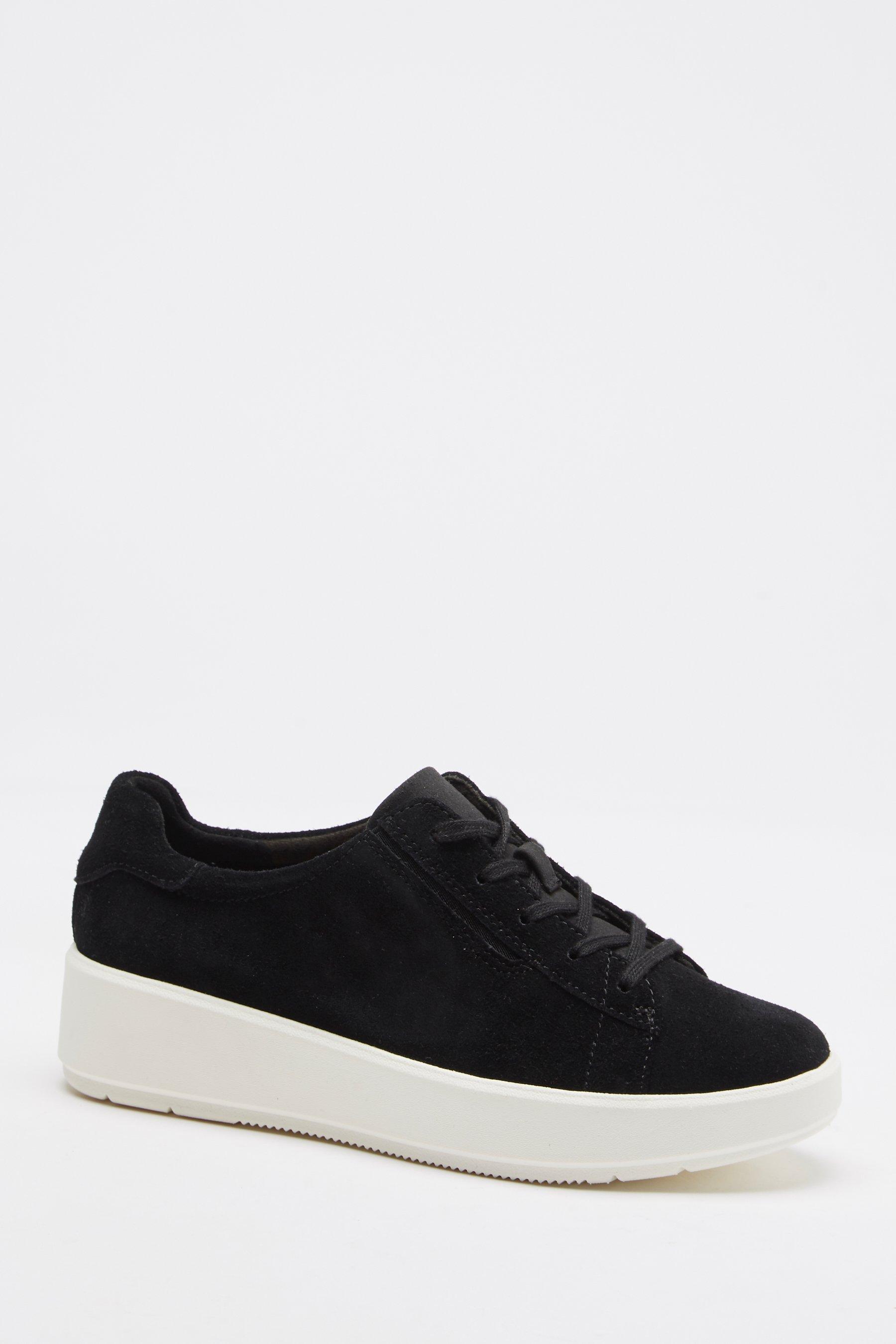 clarks layton lace up trainers - womens - black - size: 4