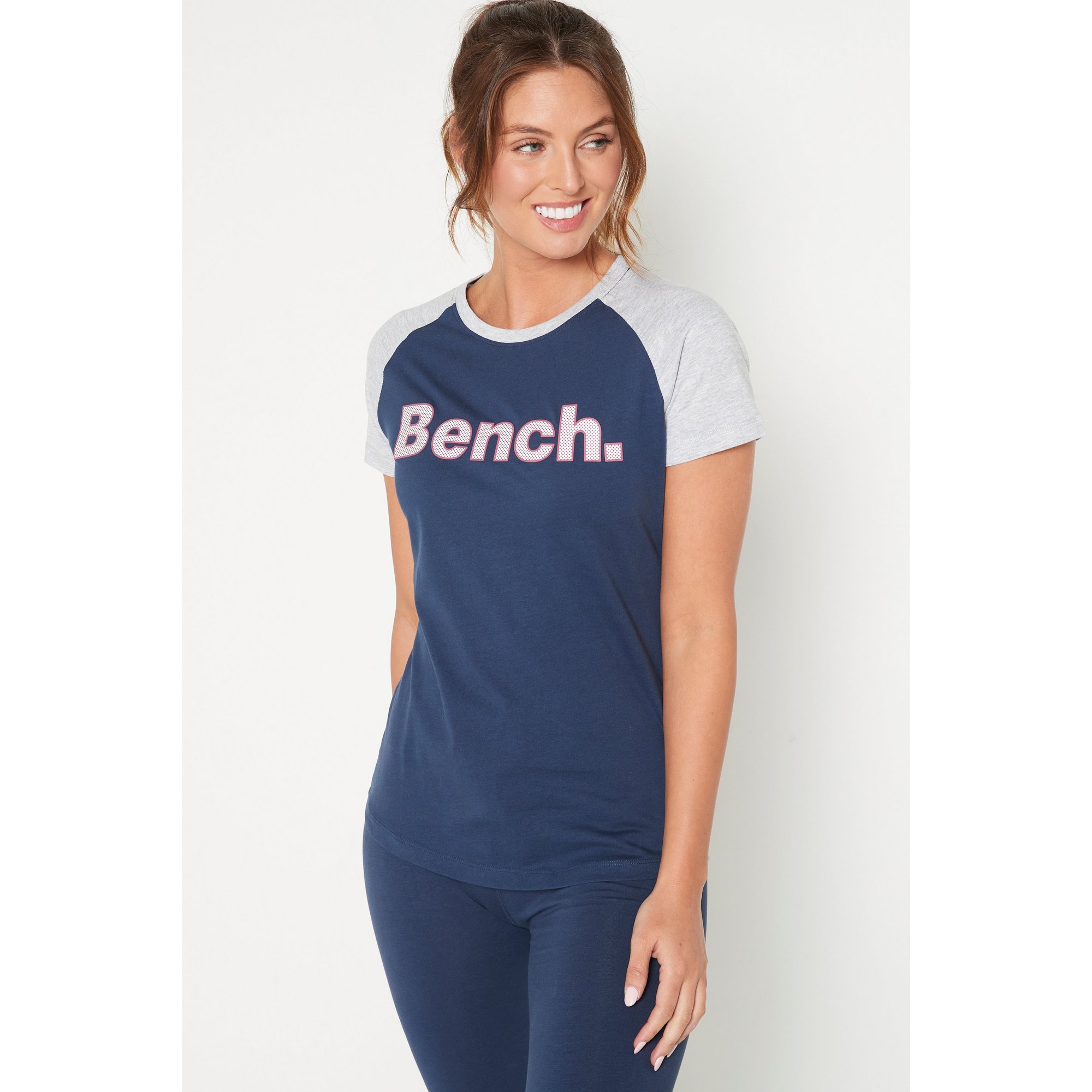Bench Raglan Navy T-Shirt with Rubber Print