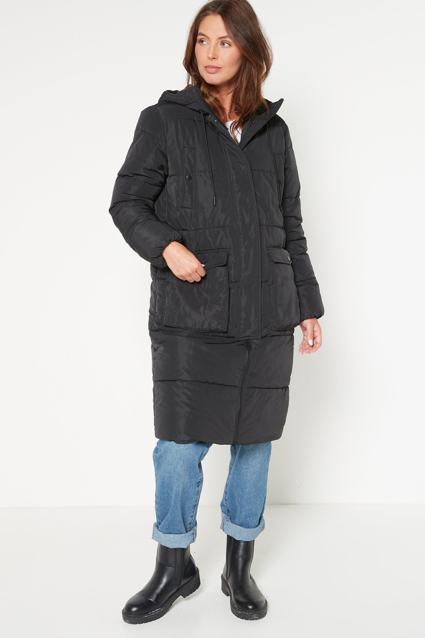 Black Longline Padded Coat