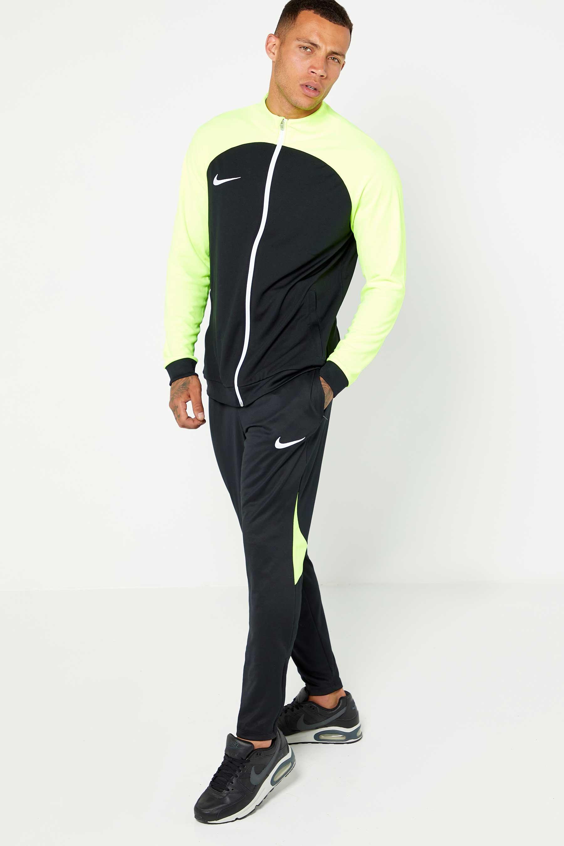 nike yellow and black tracksuit