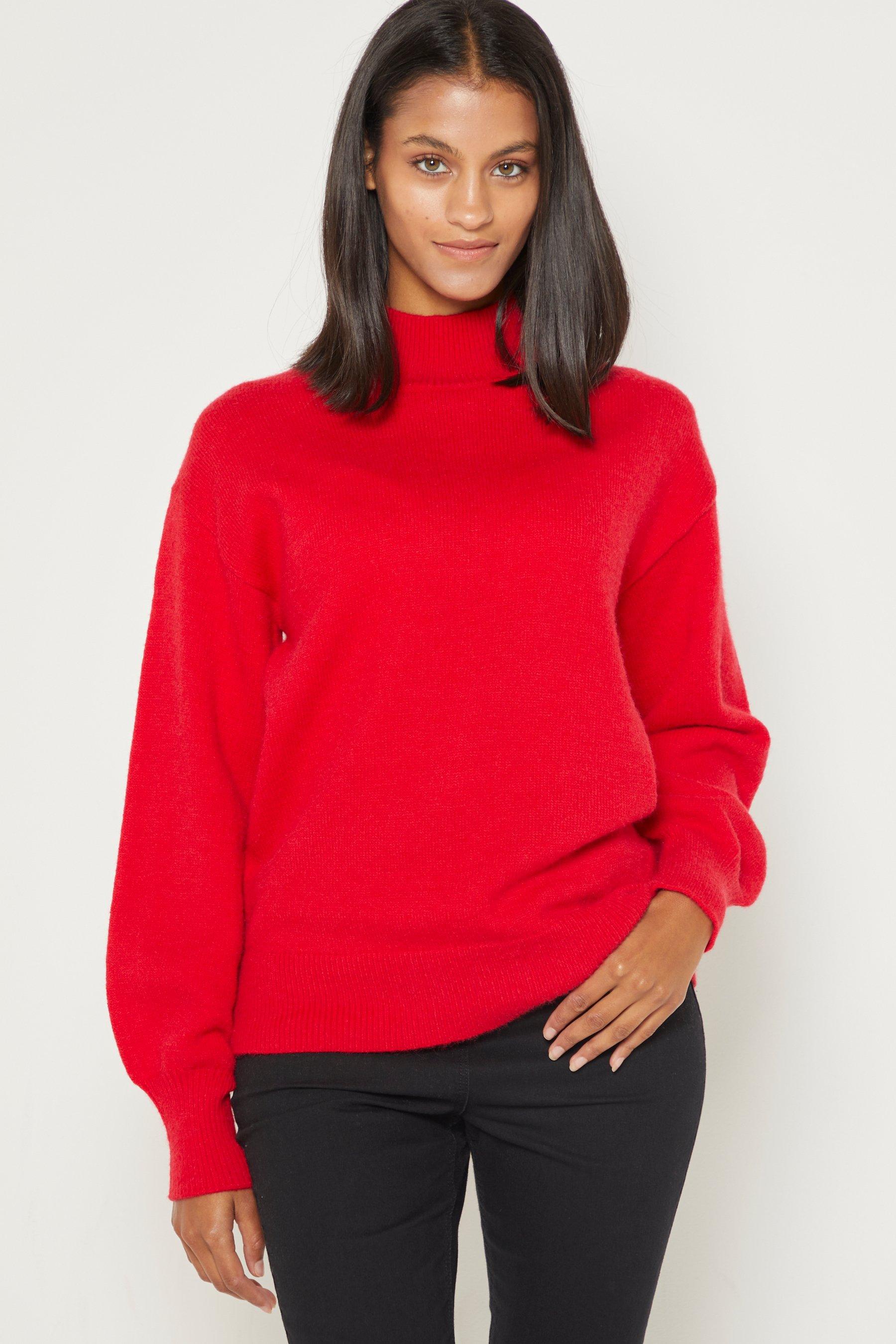 soft red jumper