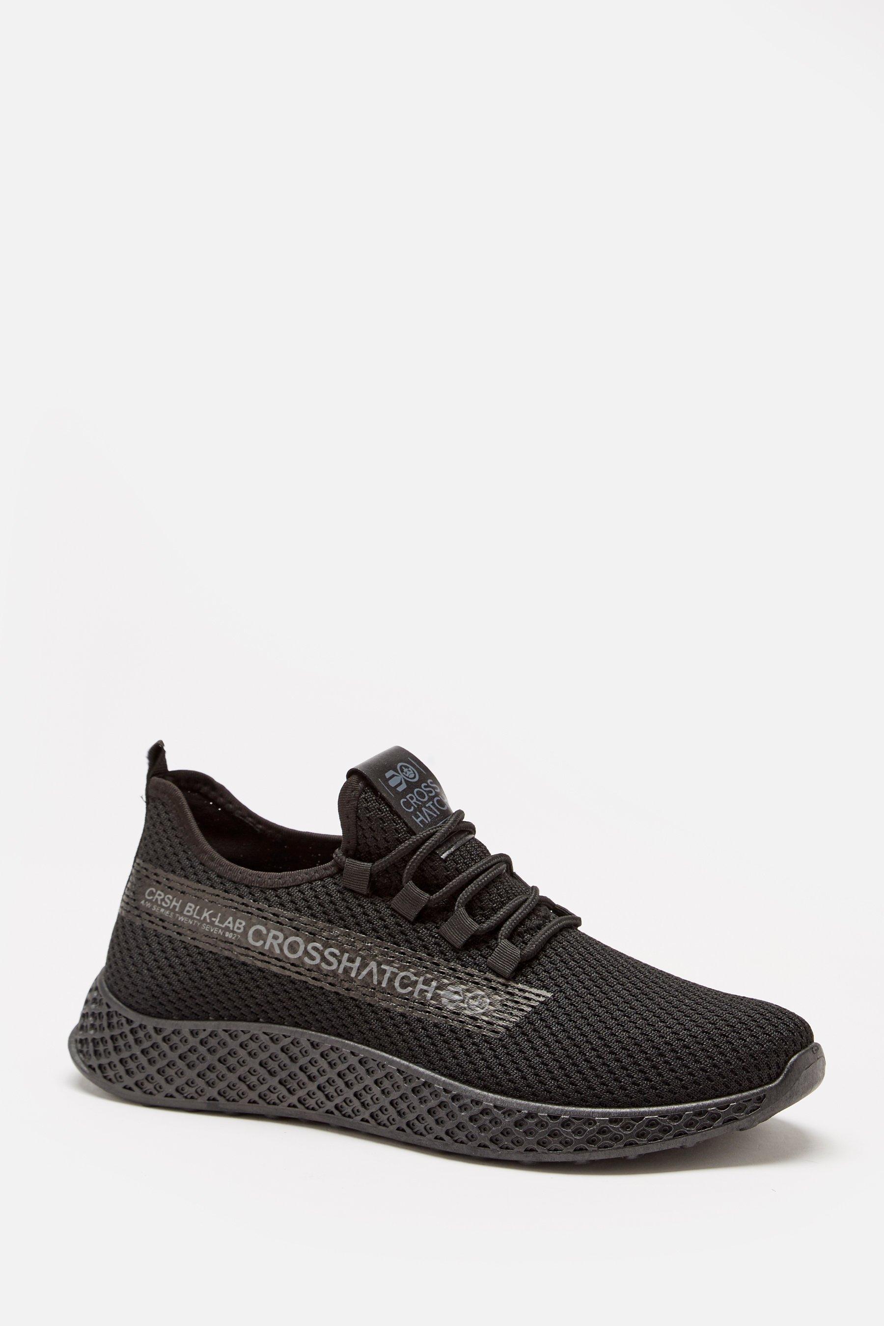Crosshatch Brehmer Black Flyknit Slip On Trainers | Studio