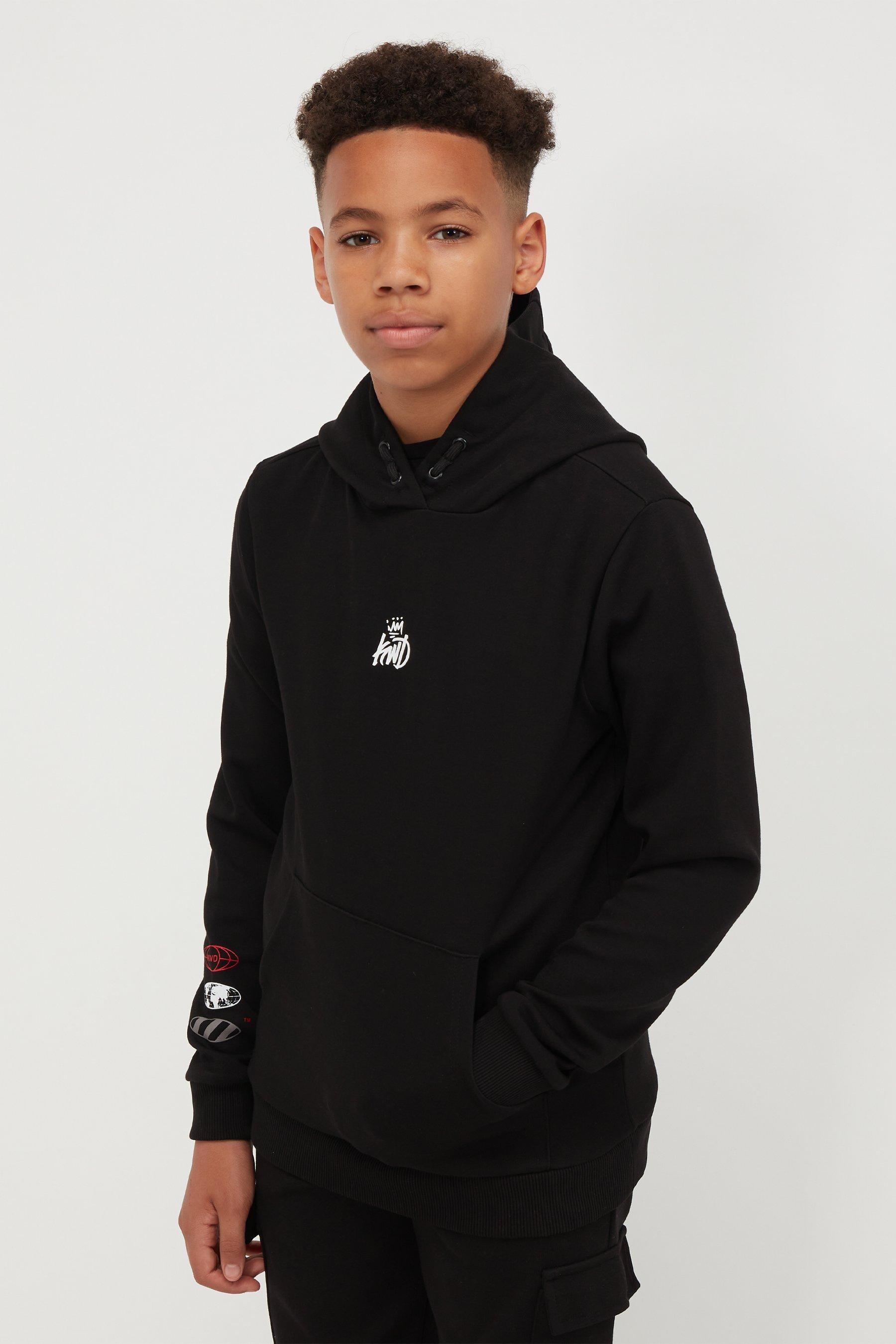 boys kings will dream beaumor 2.0 back graphic hoodie - black - size: 8-9 years - plain
