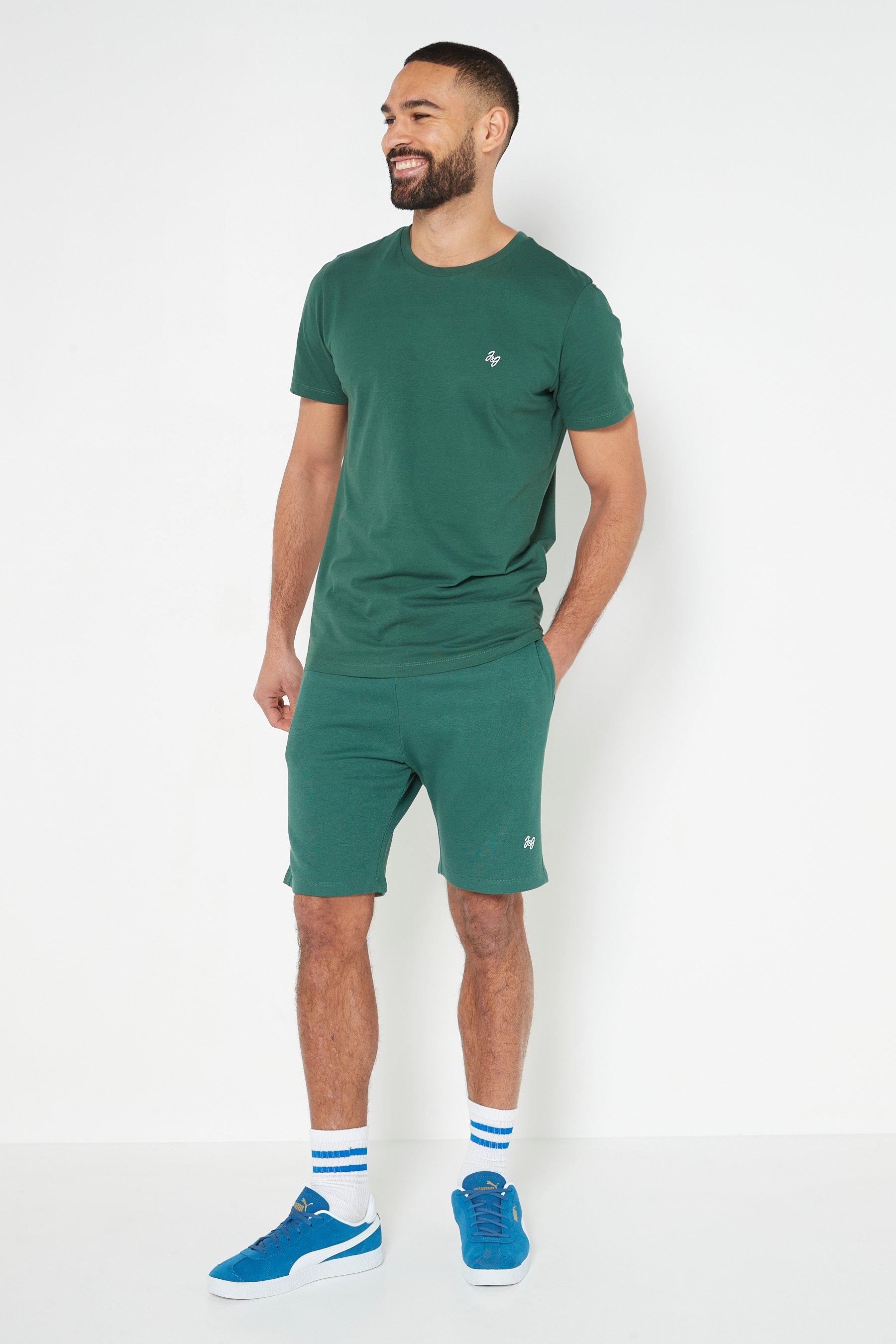 jack and jones joseph green t-shirt and shorts set - mens - size: small