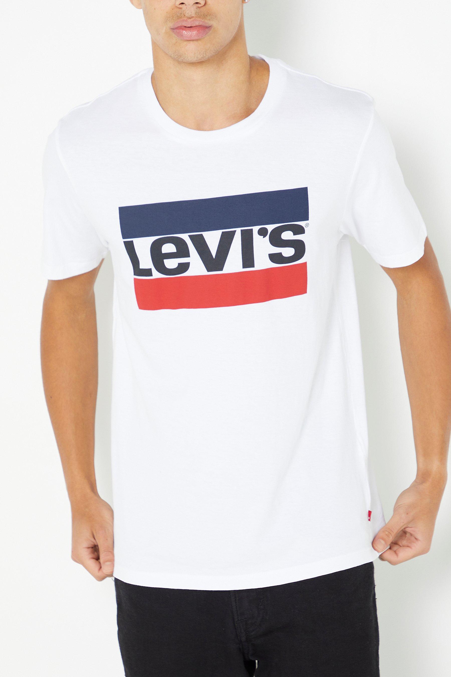 levis sportswear white graphic t-shirt - mens - size: small
