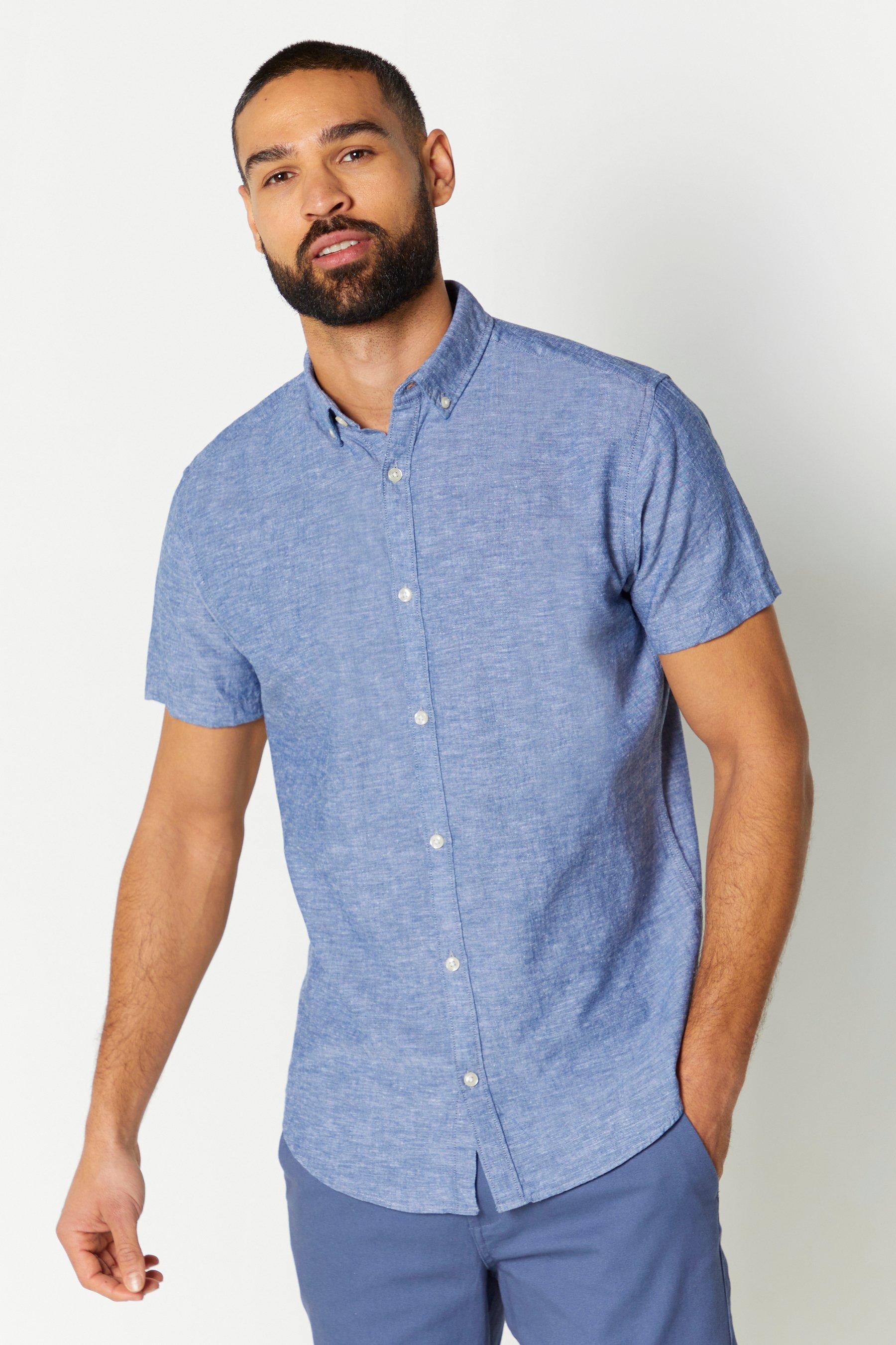 jack and jones summer shirt faded denim - mens - blue - size: small