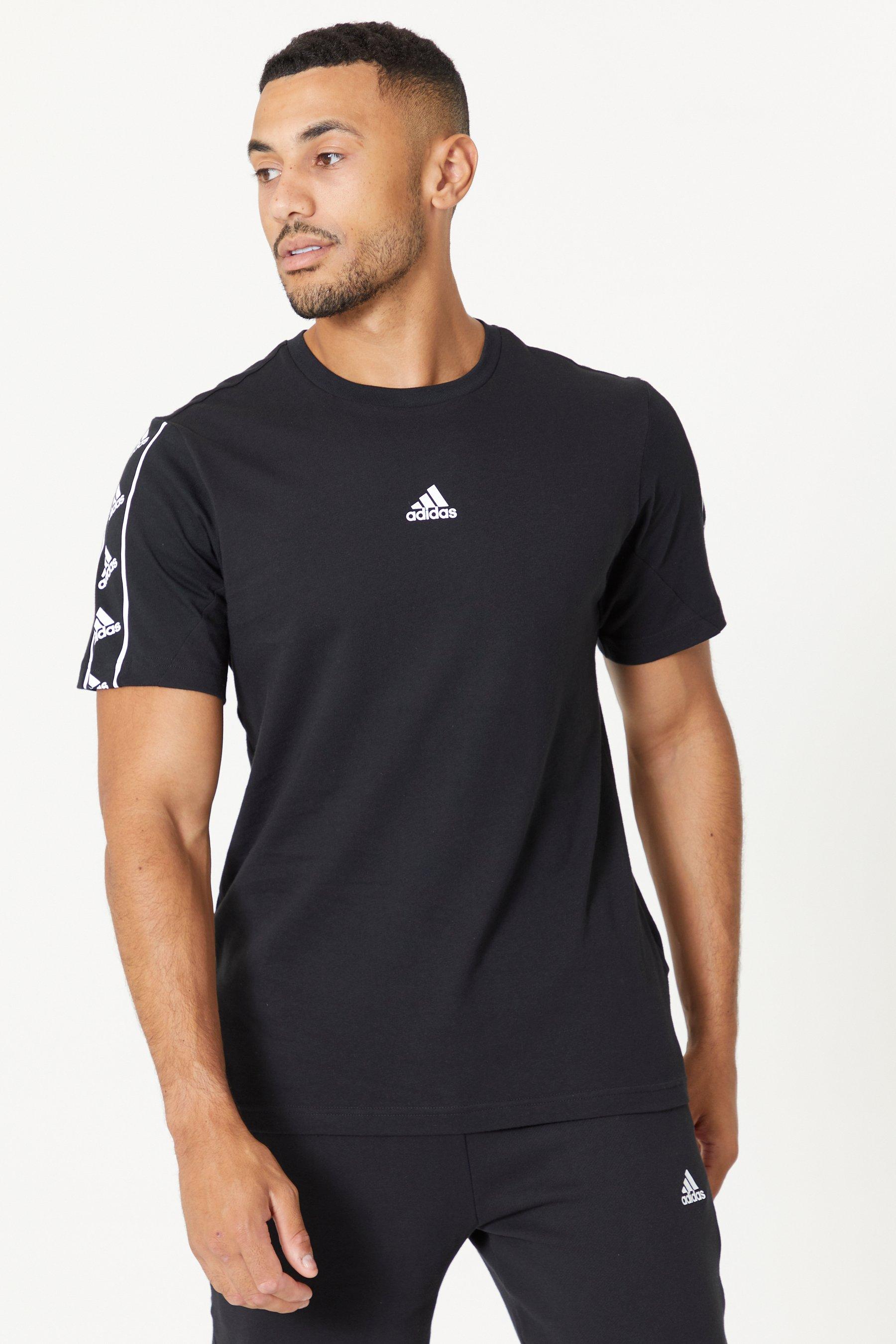 Adidas originals tape t shirt clearance black