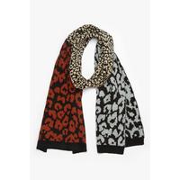 Image of Animal Print Colour Block Scarf