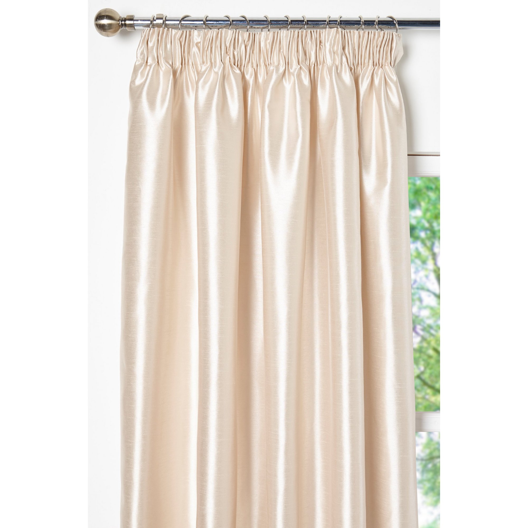 Image of Faux Silk Lined Pencil Pleat Curtains