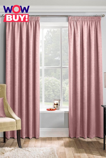 Matrix Woven Textured Blockout/Thermal Fully Lined Pencil Pleat Curtains Grey 