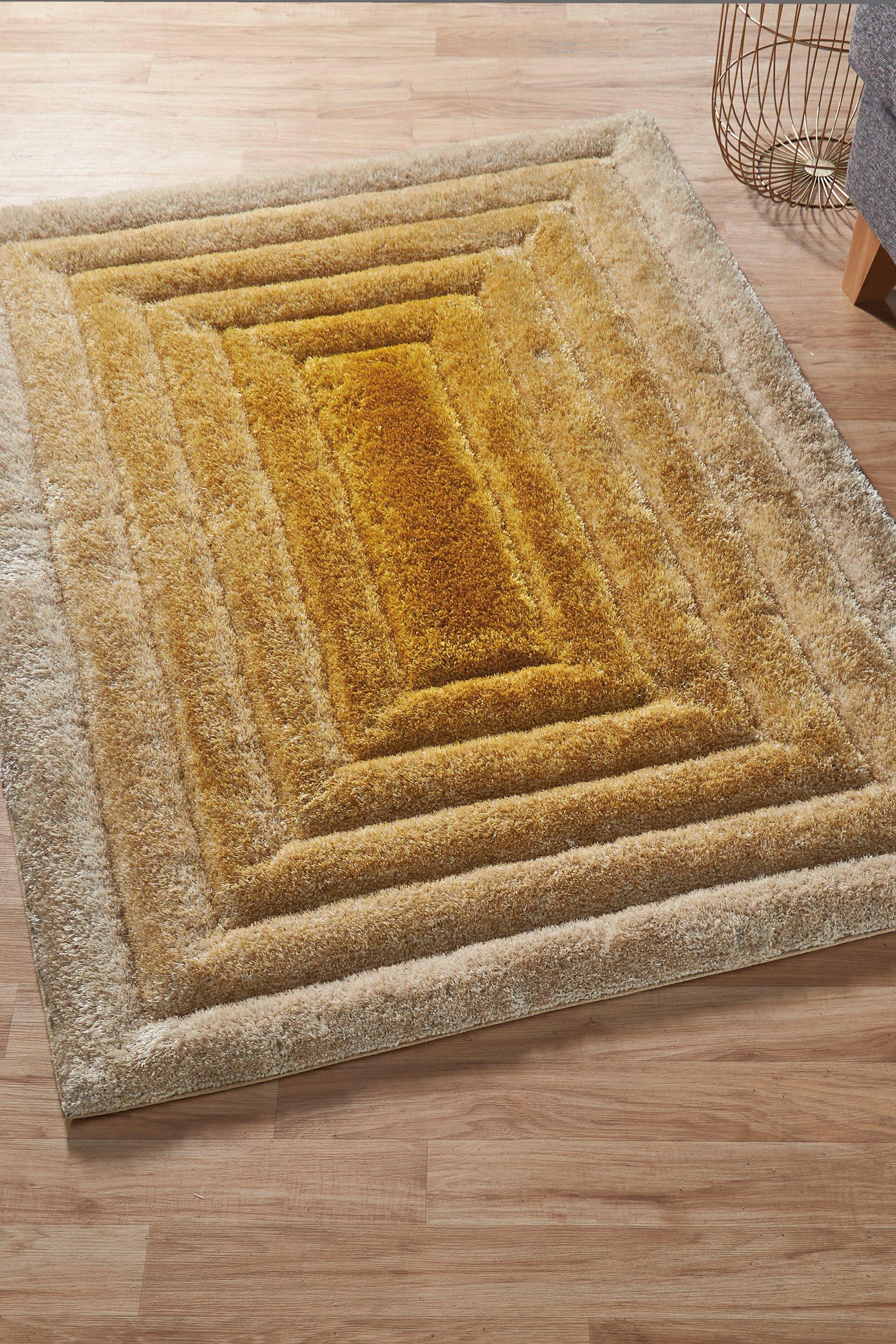 timegate rug - size: 160x225cm - yellow - squares
