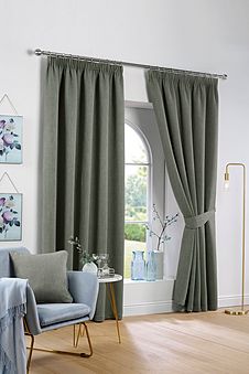 Victor Woven Canvas Look Eyelet Blackout Curtains | Studio
