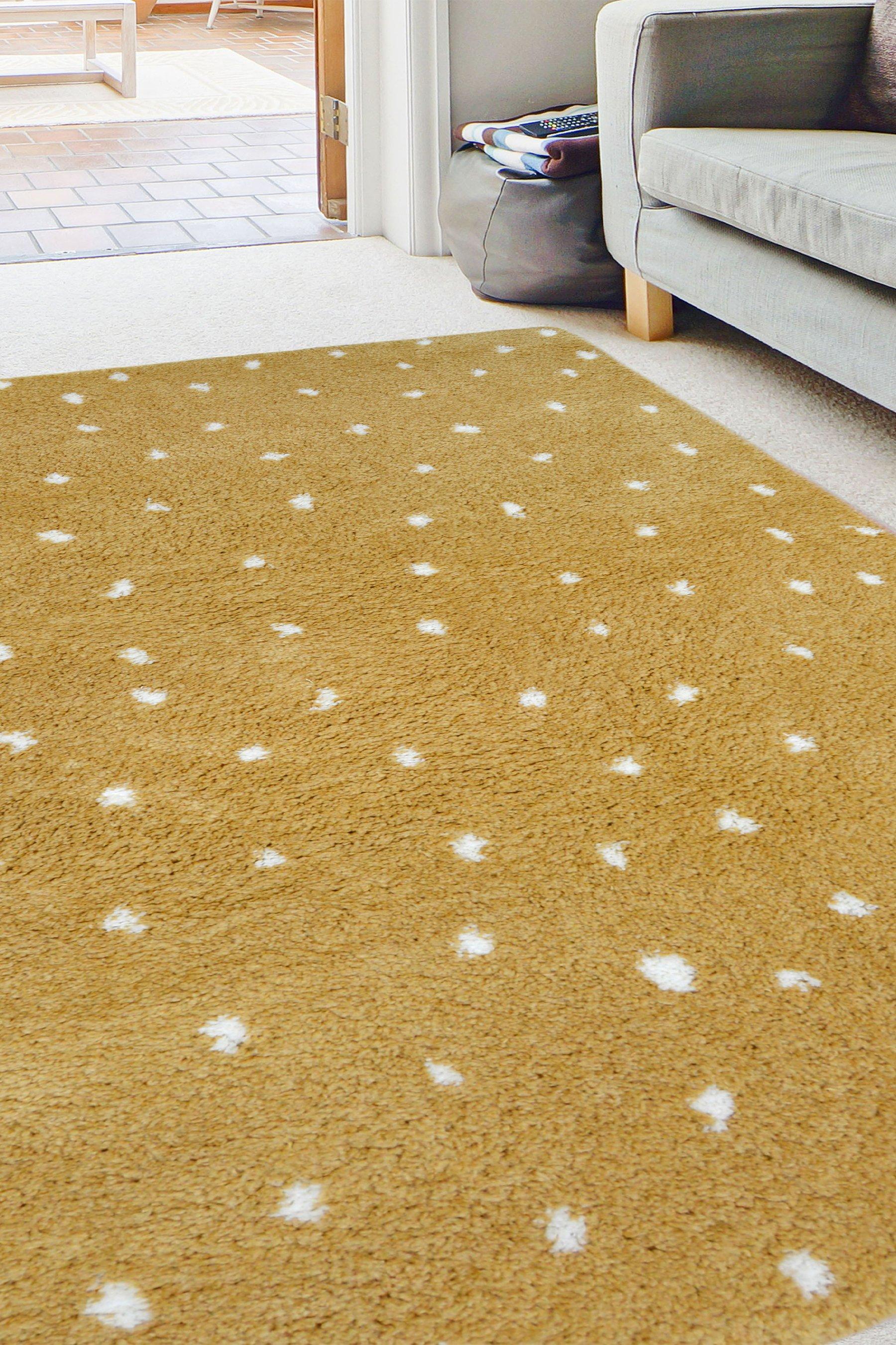 mono rug - size: 120x170cm - yellow - spots
