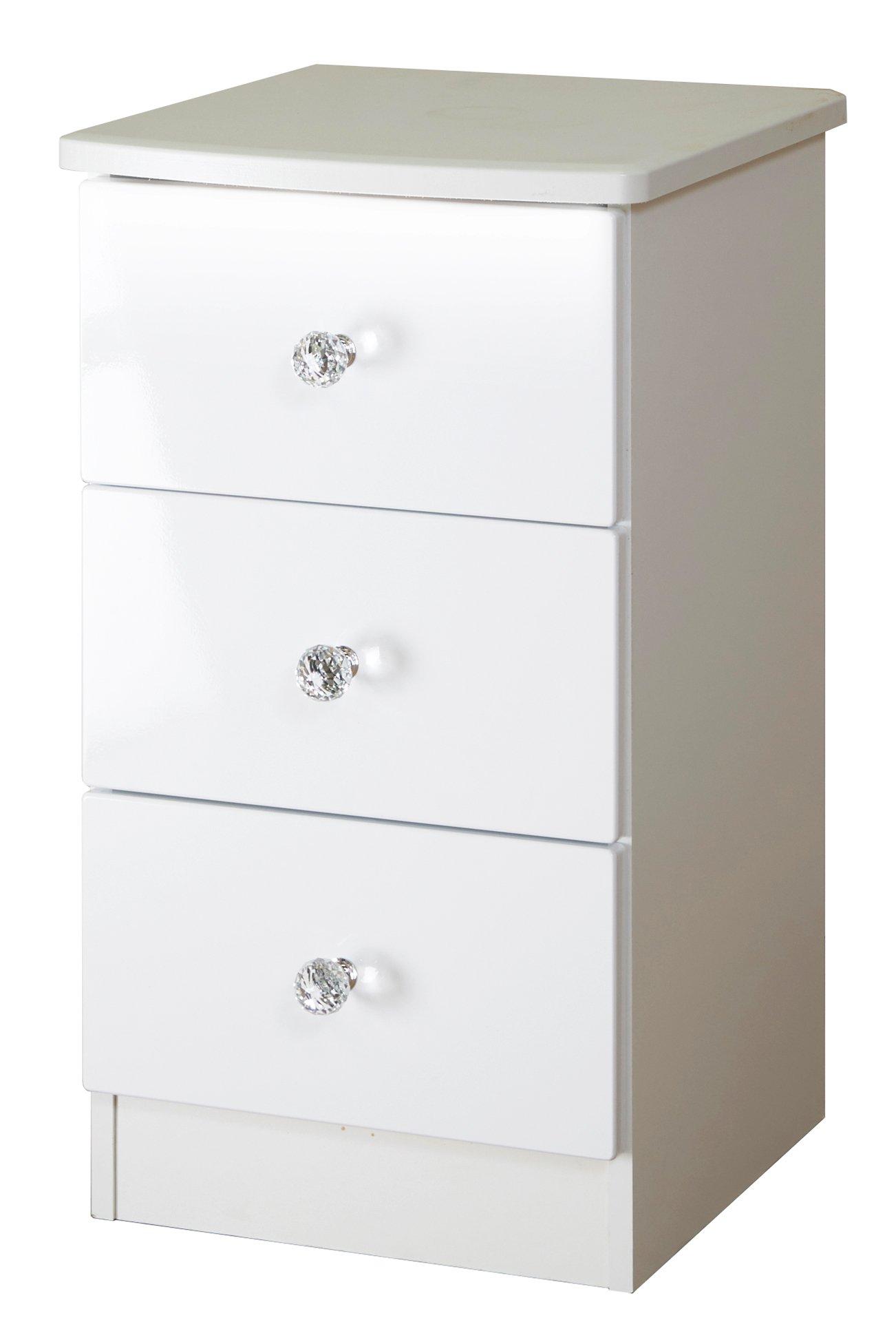 Lumiere 3 Drawer Bedside Cabinet With Led Lights Studio