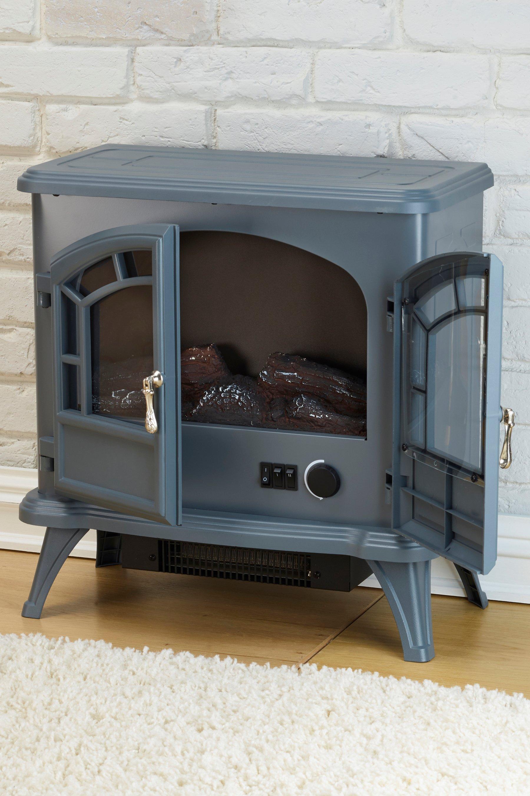 Grey Midi Electric Stove Fire | Studio