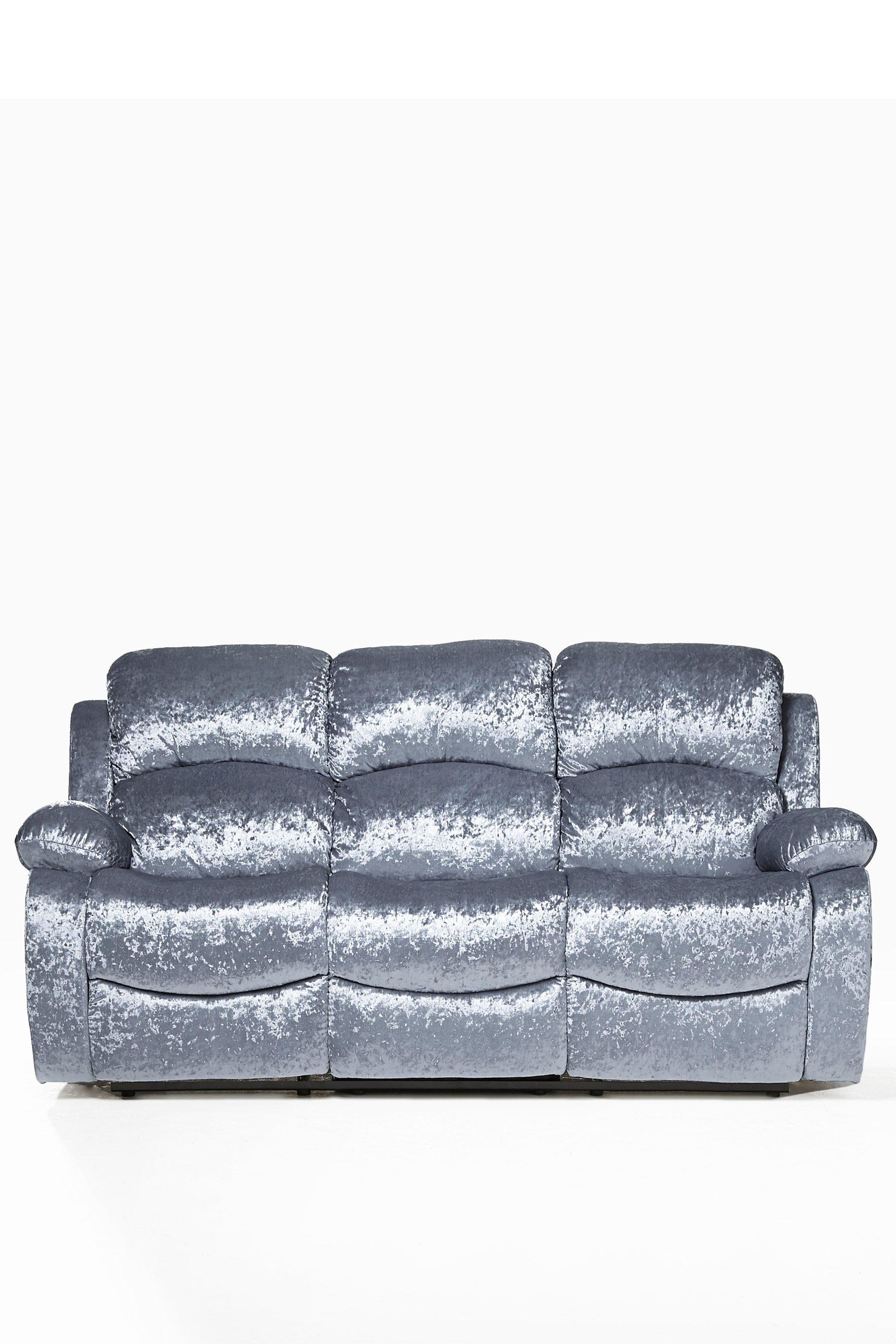 Crushed Velvet 3 Seater Recliner Sofa Studio