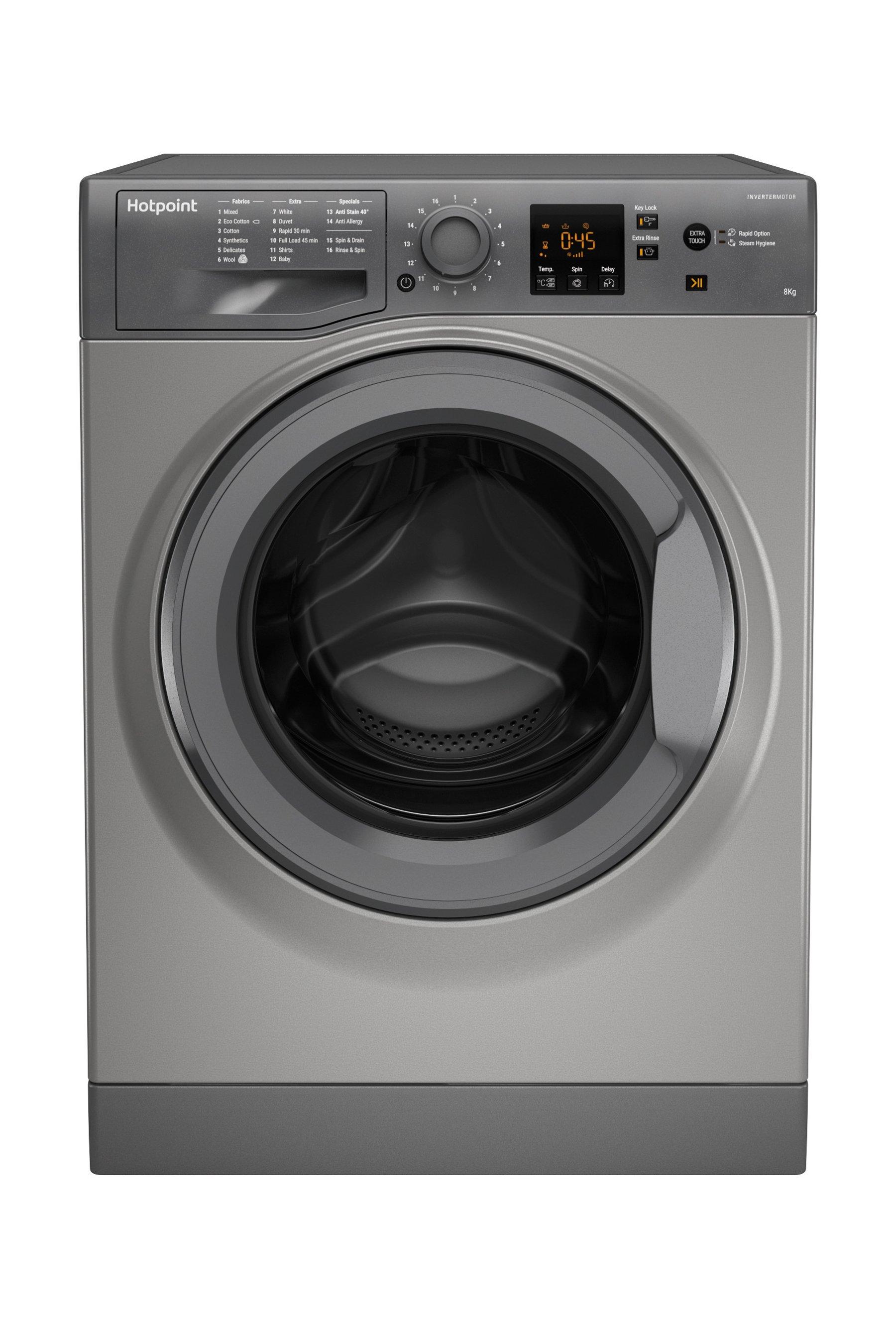 Hotpoint Nswm863cggukn 8Kg Load, 1600 Spin Washing Machine Graphite