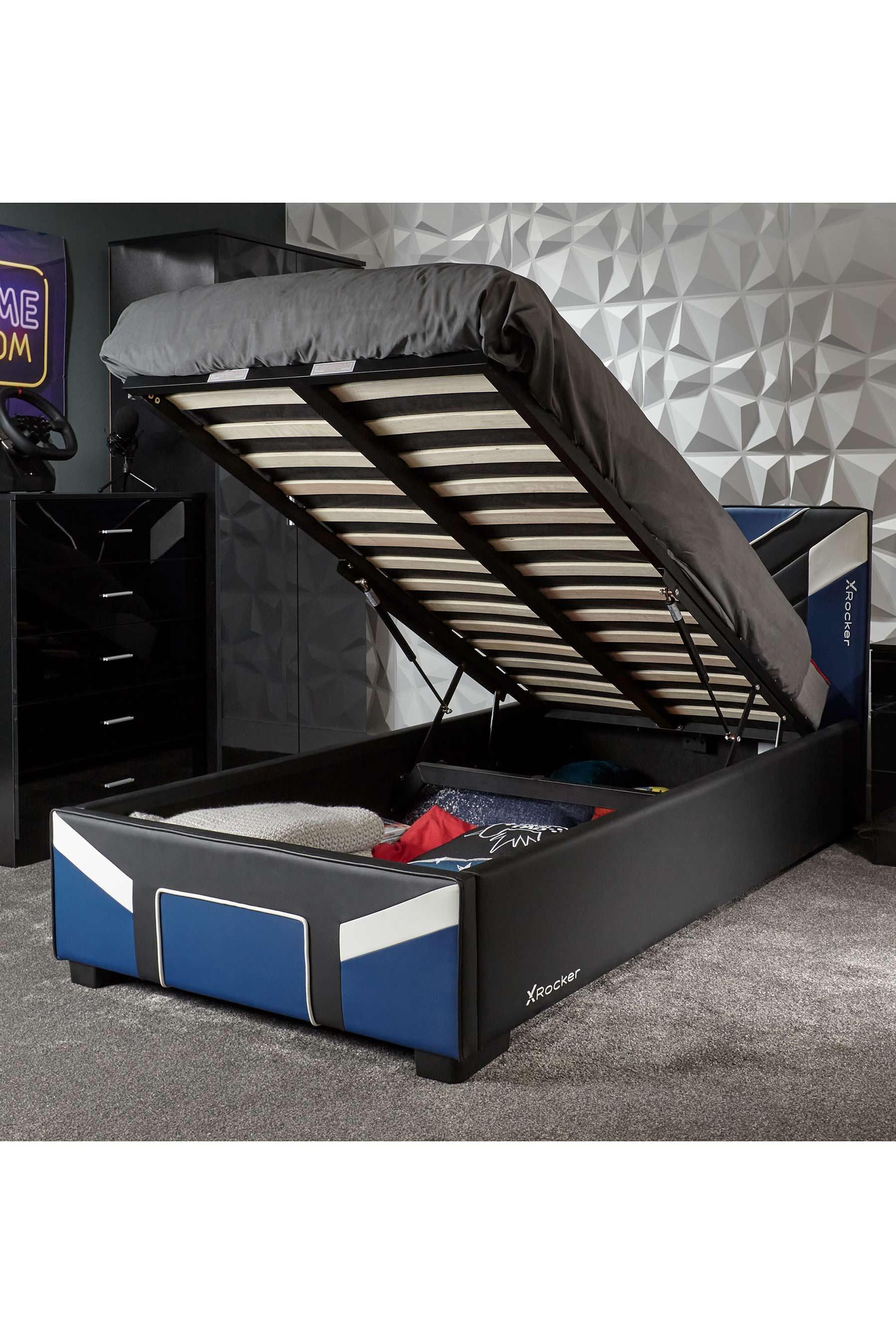 x rocker cerberus double gaming ottoman bed blue X rocker cerberus