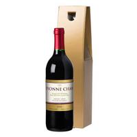Image of Personalised Bottle of Red Wine with a Gold Label