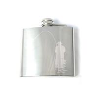 Image of Personalised Stainless Steel 6oz Fishing Hip Flask