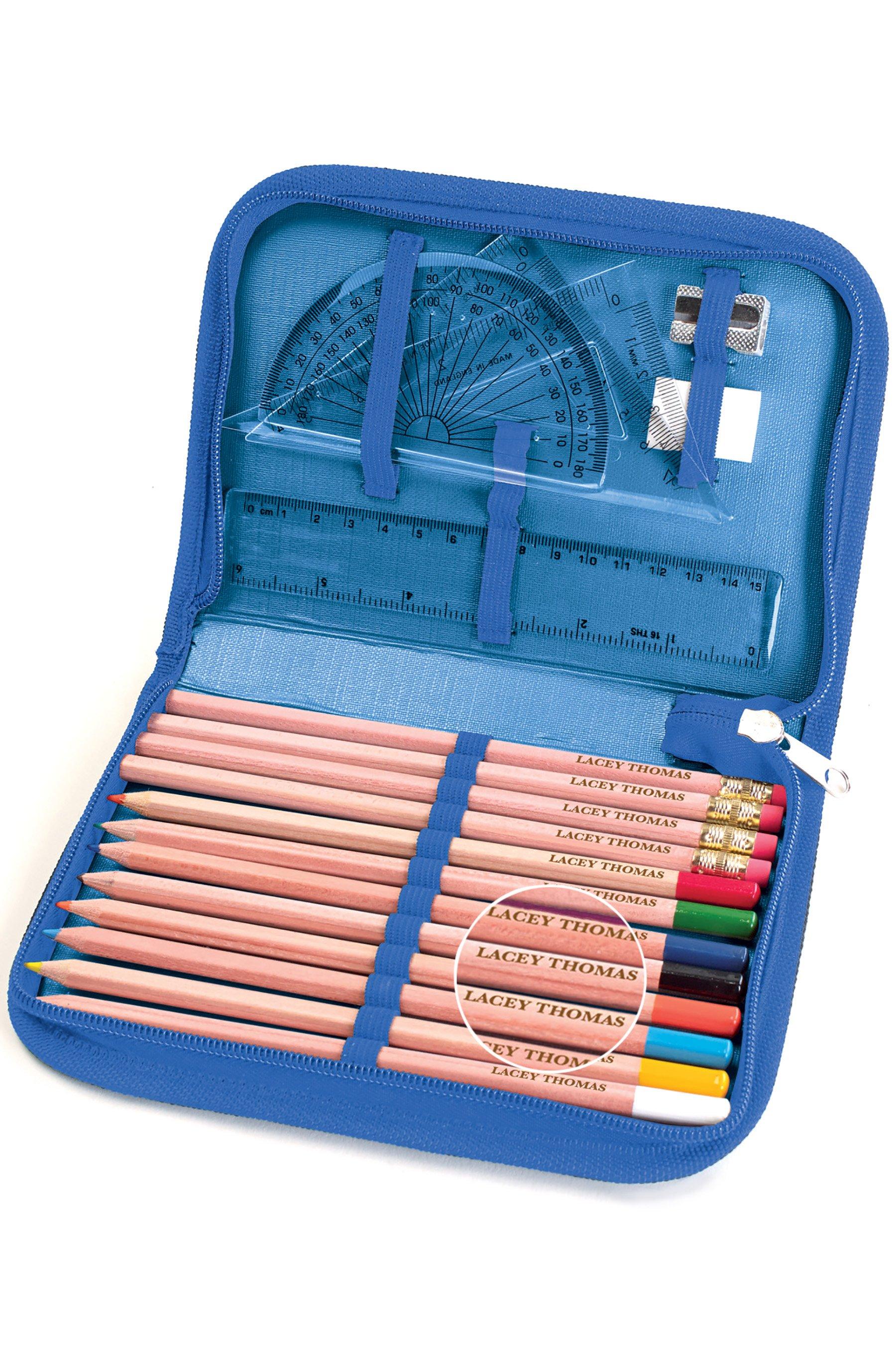 personalised pencil case and pencils