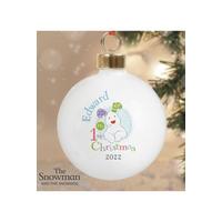 Image of Personalised The Snowdog My 1st Christmas Blue Bauble