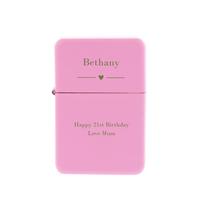 Image of Personalised Decorative Heart Pink Lighter
