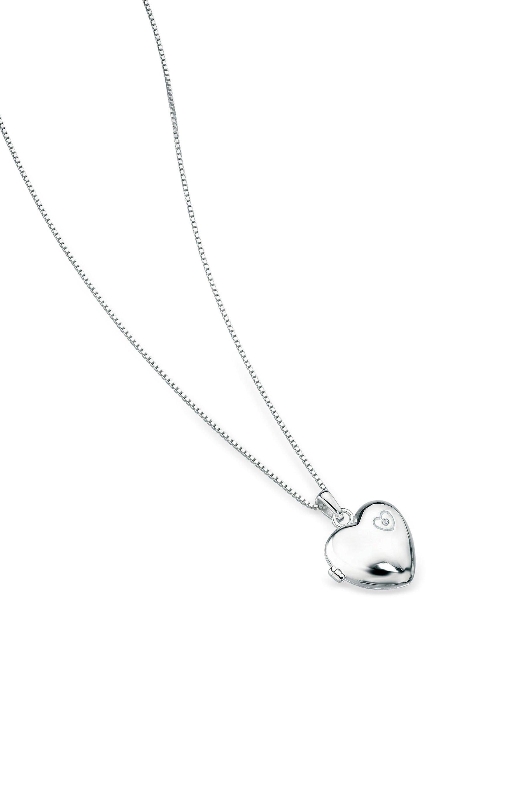 D For Diamond Large Heart Locket