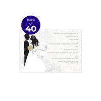 Image of 40 Personalised Silhouette Wedding Invitations