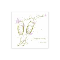 Image of 40 Personalised Raise Your Glasses Wedding Invitations