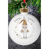 Image of Personalised Scandinavian Christmas Gnome Bauble