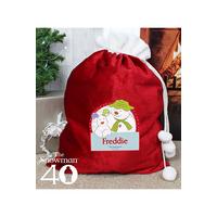 Image of Personalised Snowman and the Snowdog Luxury Sack
