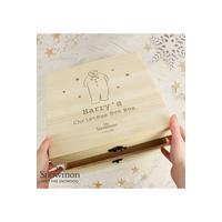 Image of Personalised Snowman Large Wooden Christmas Eve Box