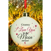 Image of Personalised to the Moon and Back Bauble