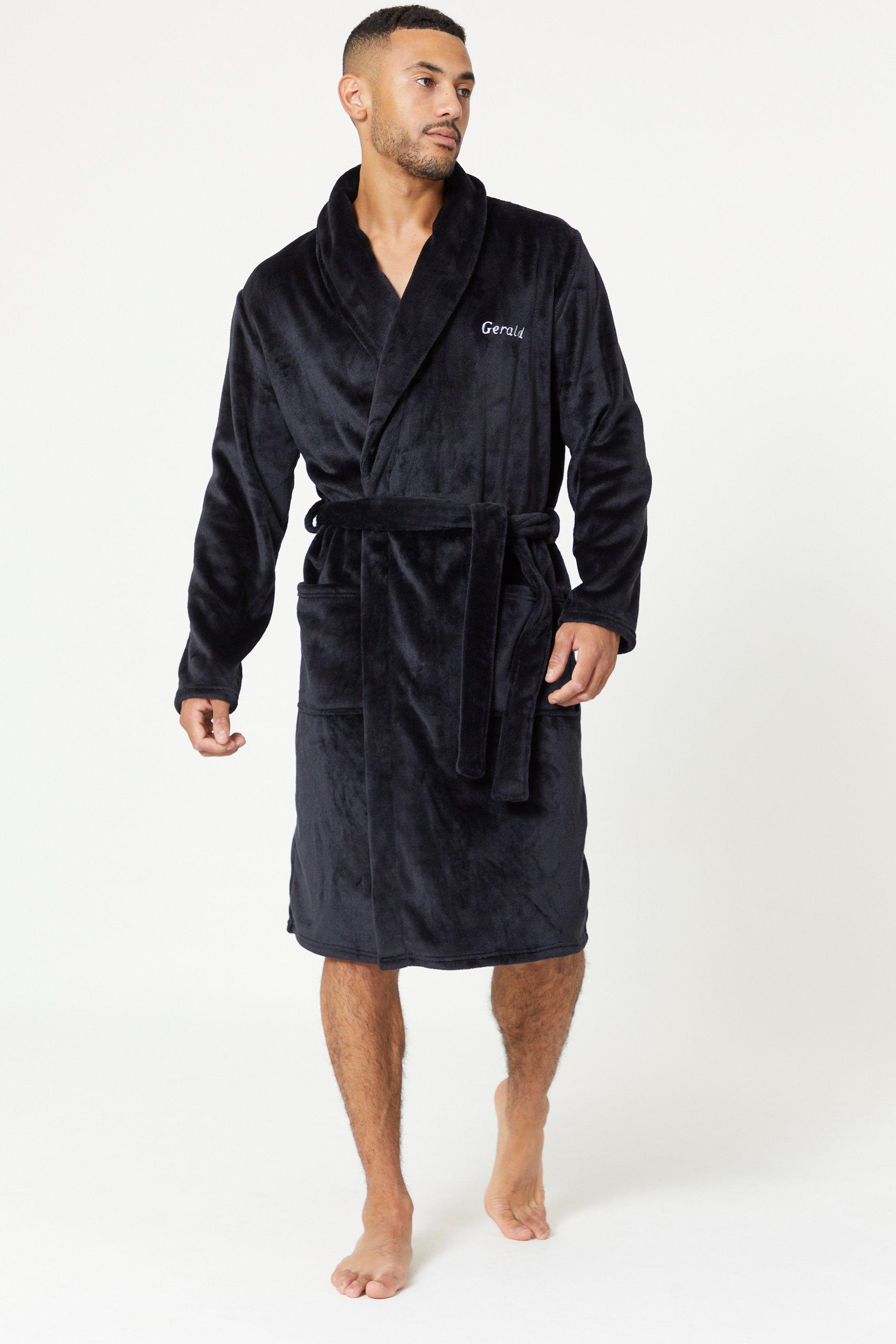 cotton dressing gown mens personalised