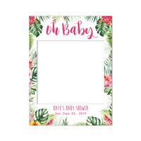 Image of Personalised Tropical Baby Shower Selfie Frame