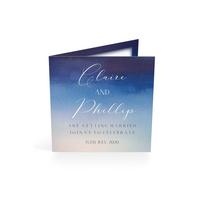 Image of Personalised 40 Blue Watercolour Evening Invitations