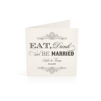 Image of Personalised 40 Eat Drink and Be Married Wedding Invitations