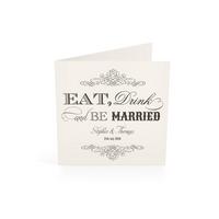 Image of Personalised 40 Eat Drink and Be Married Evening Invitations