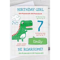 Image of Personalised Be Roarsome Dinosaur Card