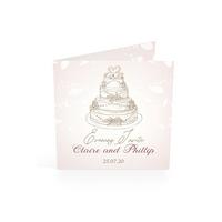 Image of Personalised 40 Wedding Cake Evening Invitations